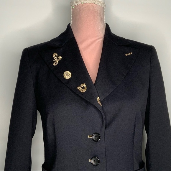 Rare Love Moschino Navi blue embroidered blazer. - Picture 3 of 14